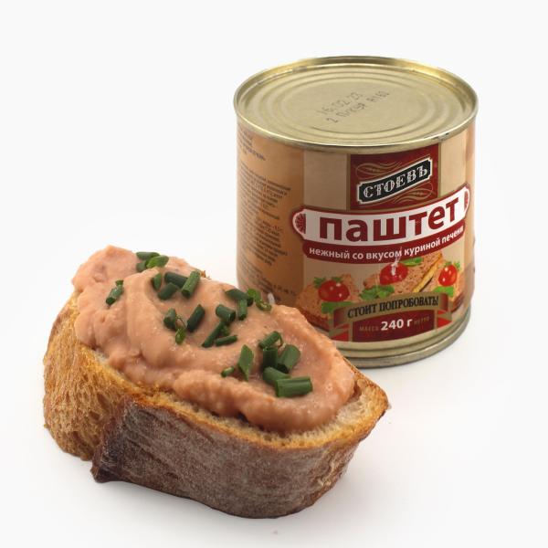 Паштет СТОЕВЪ нежный со вкусом куриной печени 240 гр ж/б